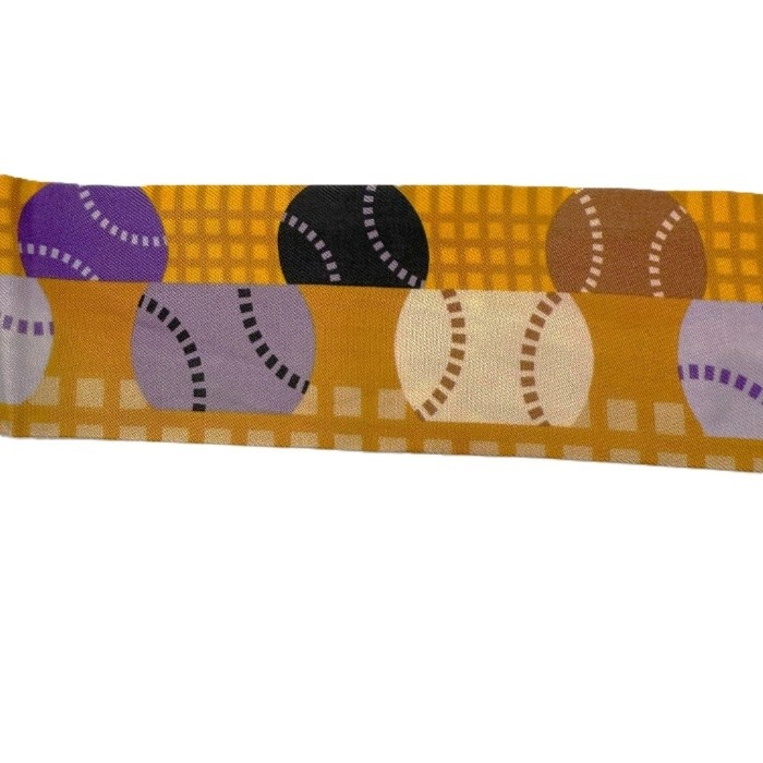 Hermes Twilly Silk Scarf Orange Tennis Ball Motif 83cm Used