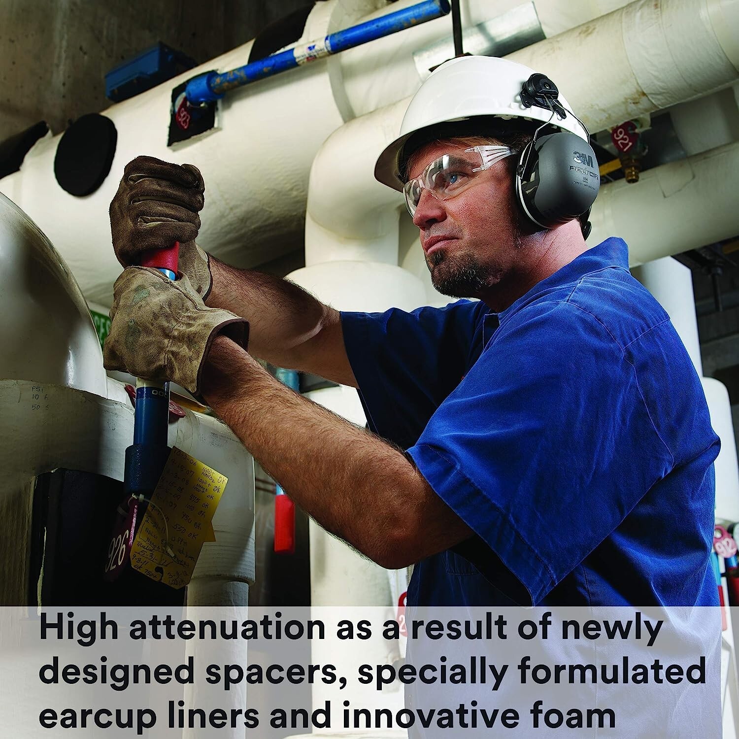 3M X5P3E Peltor Cap Mount Ear Muffs Hard Hat Attachment Noise Reduction NRR 31dB