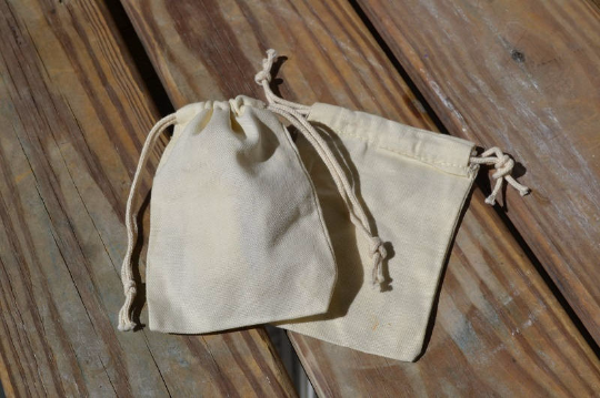 Reusable Cotton Canvas Double Drawstring Muslin produce Bags (Natural Color)