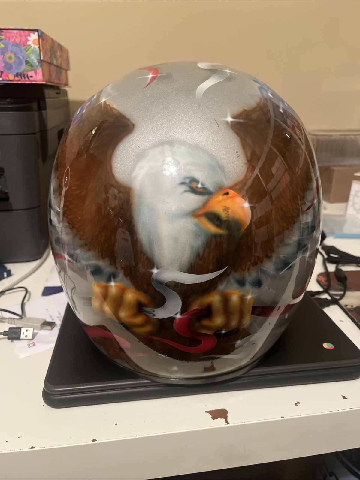 Vintage Simpson Shark Helmet Painted Size 7.5 Used