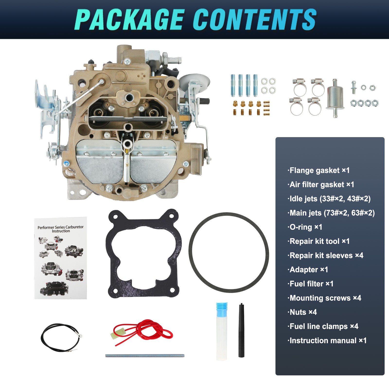 Quadrajet Carburetor For Chevy GMC 327 350 396 427 454 750CFM 4 Barrel OE:1901R