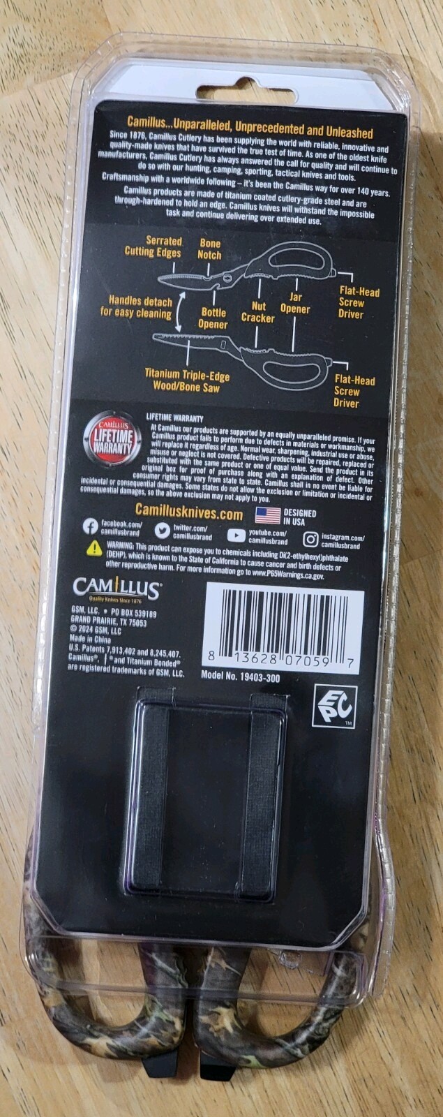 Camillus 9'' Multi-Function Game Shear with Bone Saw, Serrated Blade, and Sheath