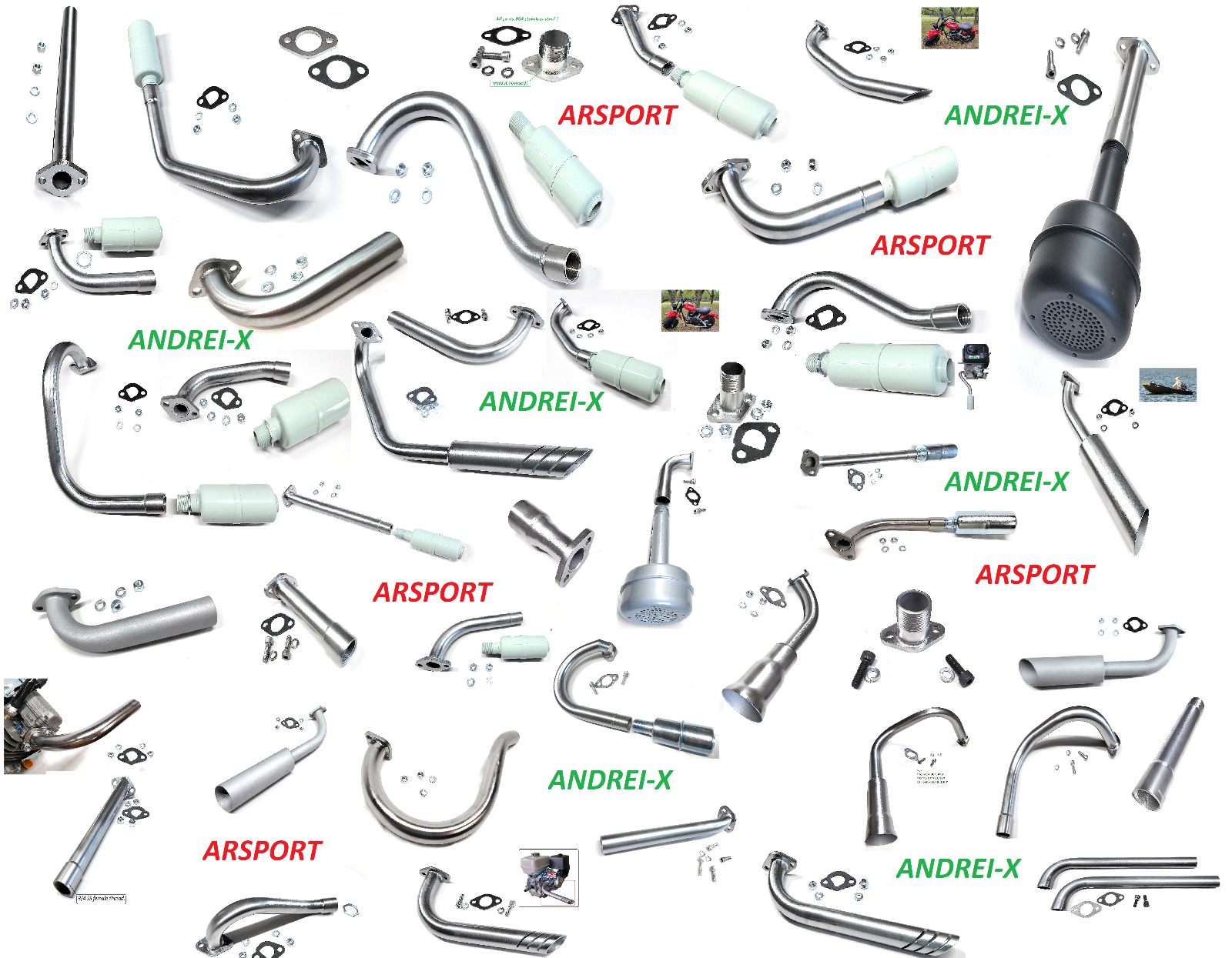 Mini Bike custom Exhaust Header Pipe for Predator 212cc & Honda GX200.