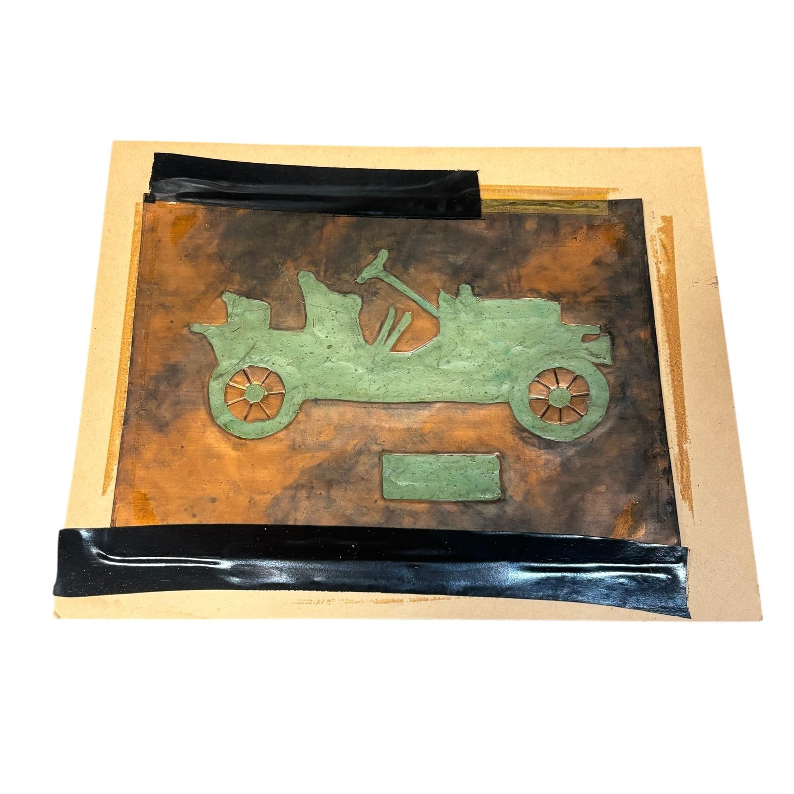 Vintage Buick Copper Car Wall Art Plaque Relief Retro Garage Decor