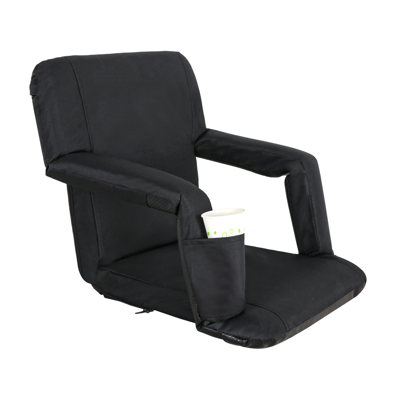 Wide Stadium Seat for Bleachers Reclining Portable Stadium Chair w/Back Cushion
