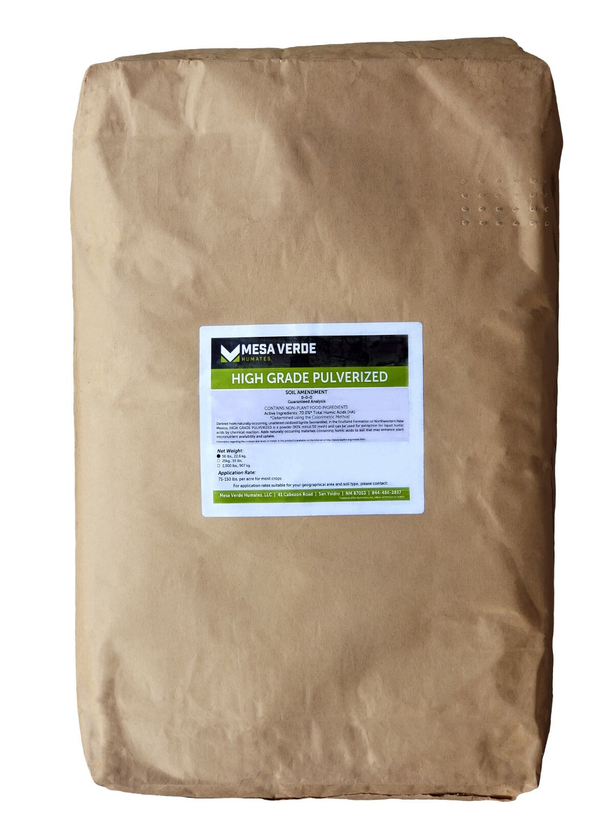 50 Lb Pulverized Leonardite Unaltered Oxidized Lignite 70% Humic Acid Fertilizer