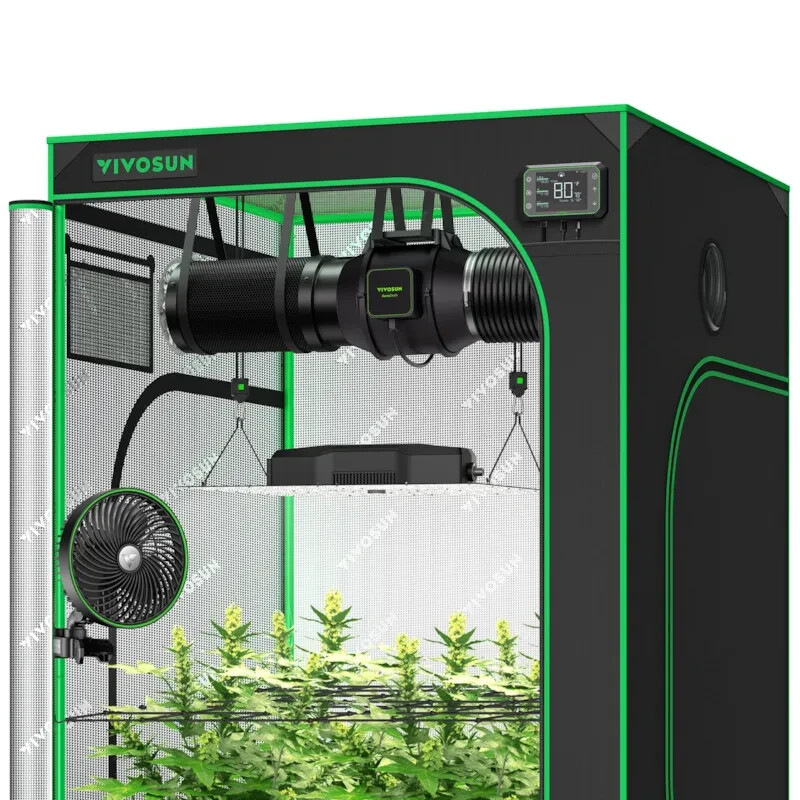 VIVOSUN S448 Smart Grow Tent Kit w/ VS4000 LED Grow Light,Wifi-Control Auto