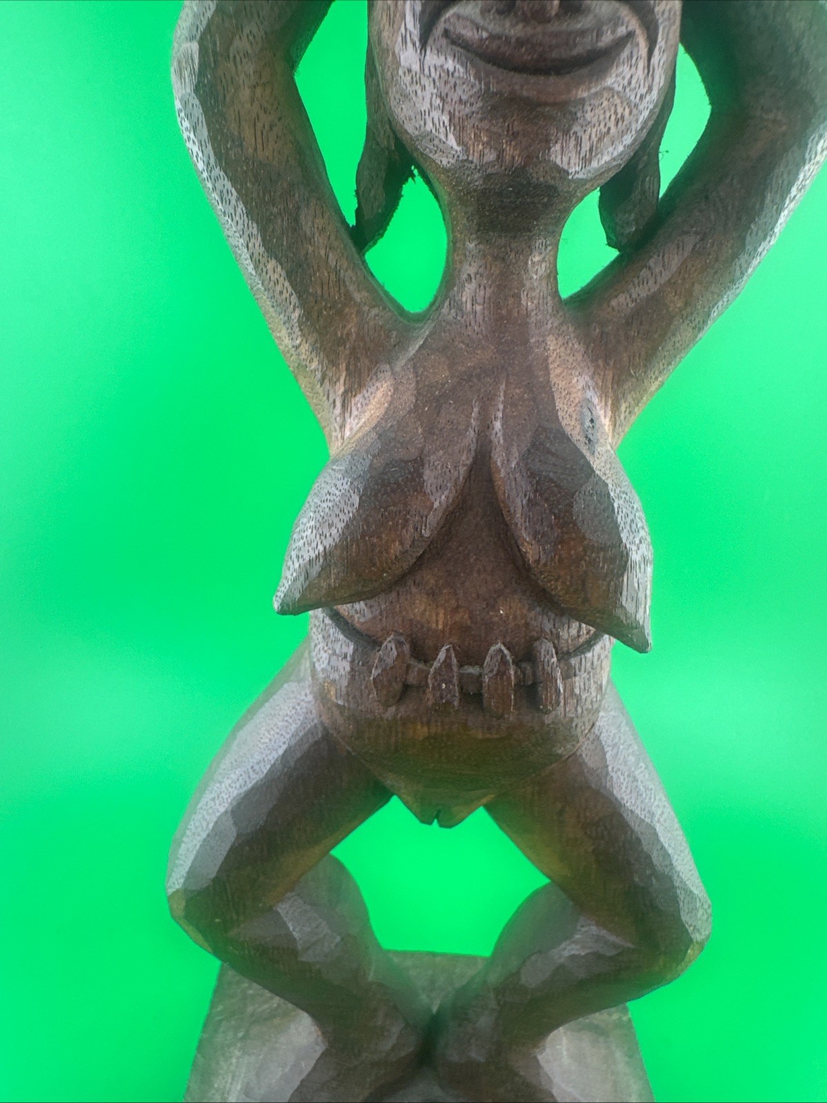 Amazing Hand Carved Vintage African Woman 10” Signed EF.F 68