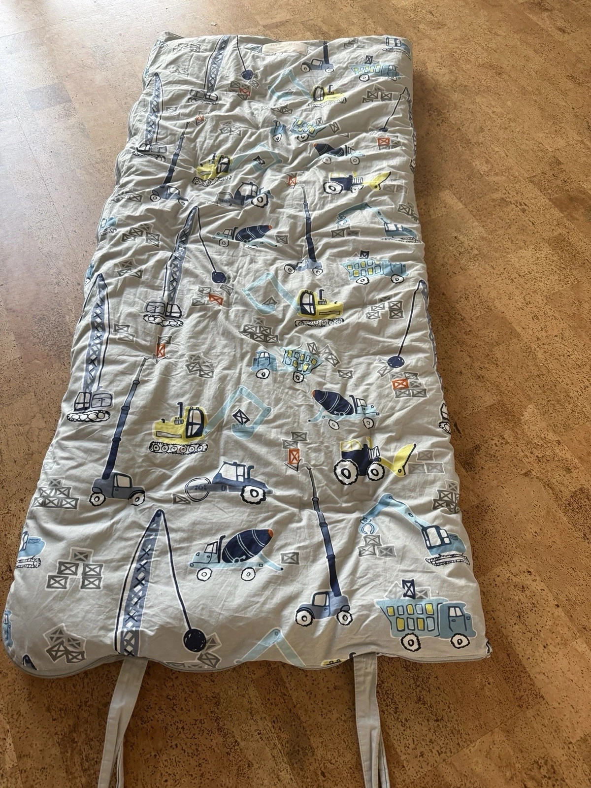 Pottery Barn Kids Construction Truck Sleeping Bag EUC Kids Bulldozer