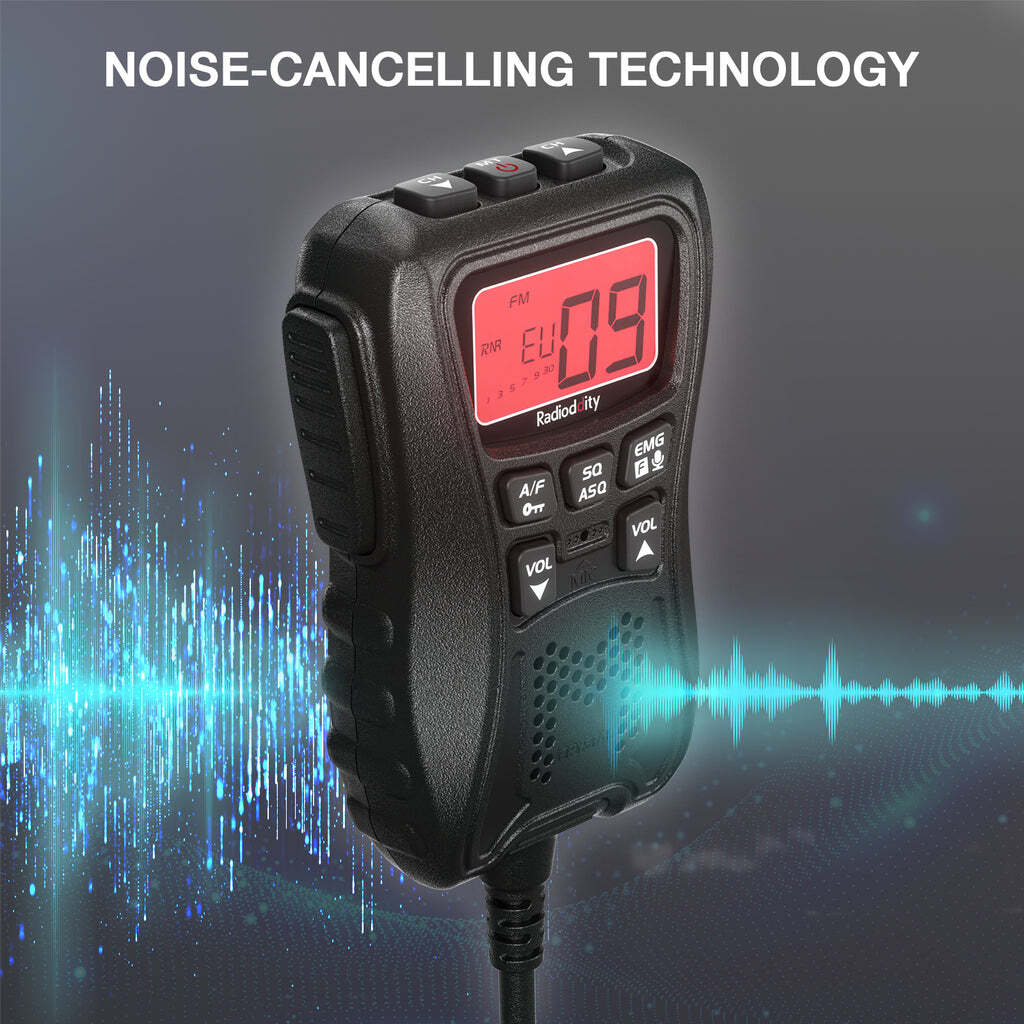 Radioddity CS-47 One Hander CB Radio, LCD Mic with Built-in Speaker, AM/FM