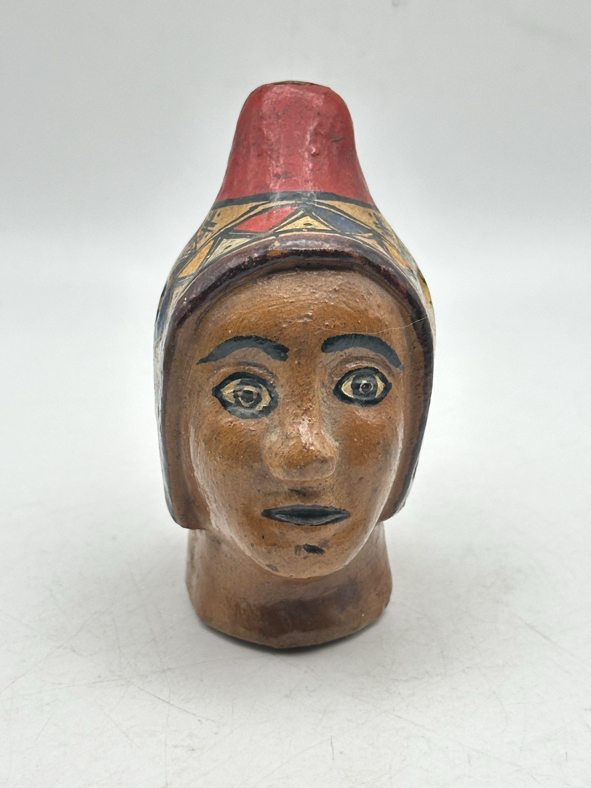 Peruvian Flute Whistle Pendant Musical Instrument Head Design Hand Made