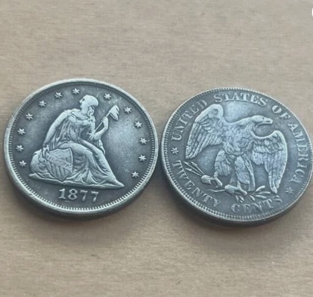 Lot of 4 1875-1878 Twenty-Cent Piece Silver Coin Seated Liberty