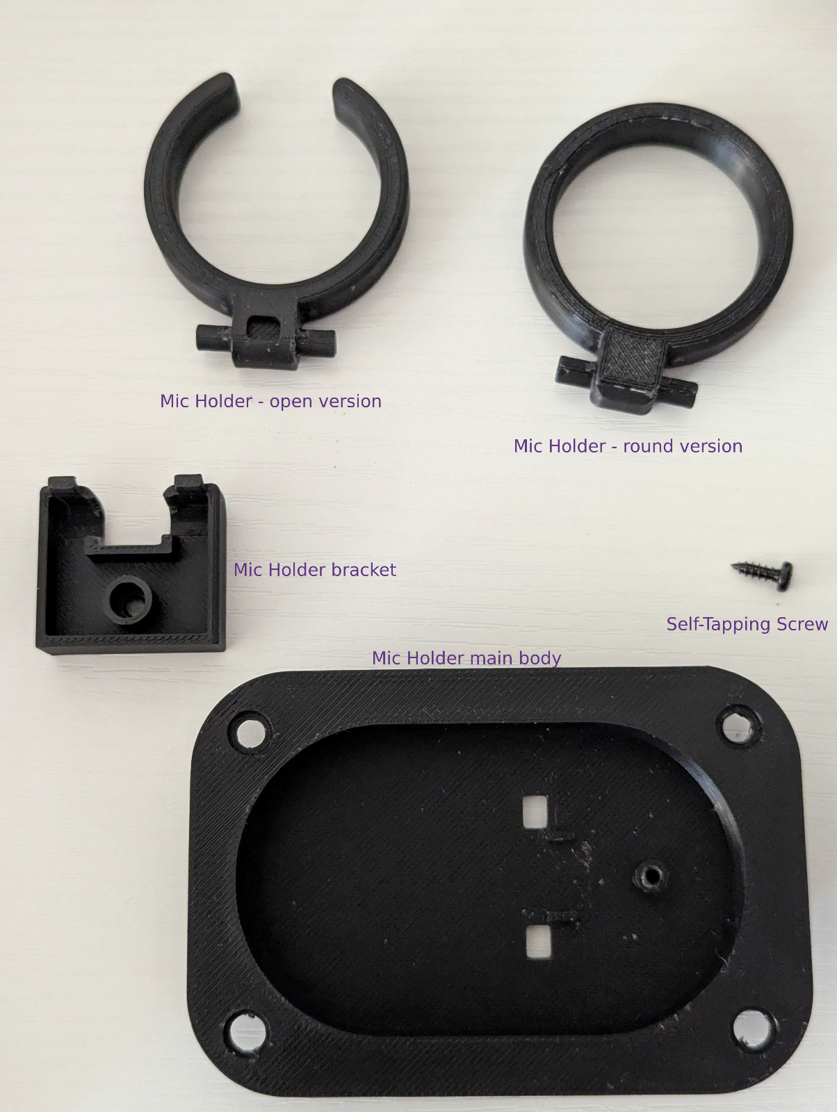 Moukey MTs10-2 Karaoke replacement microphone holder set -Black