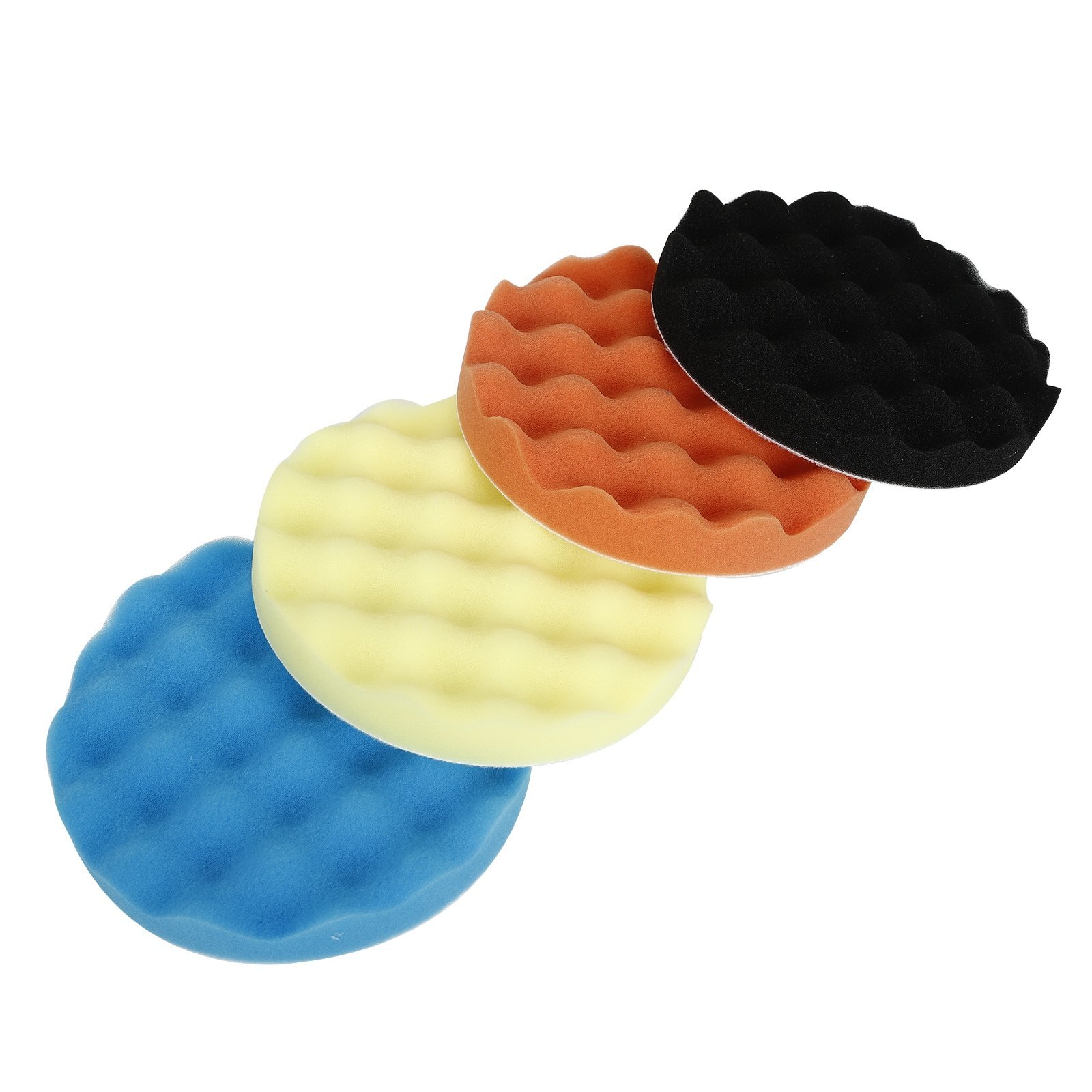 4pcs Polishing/Buffing Sponge Pads Car Polisher Foam Soft Wave Waffle Pad 7 inch