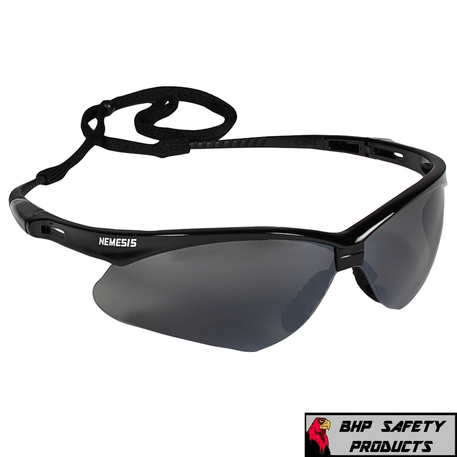 3 PAIR NEMESIS SAFETY GLASSES SUNGLASSES BLACK SMOKE MIRROR LENS GRAY 25688
