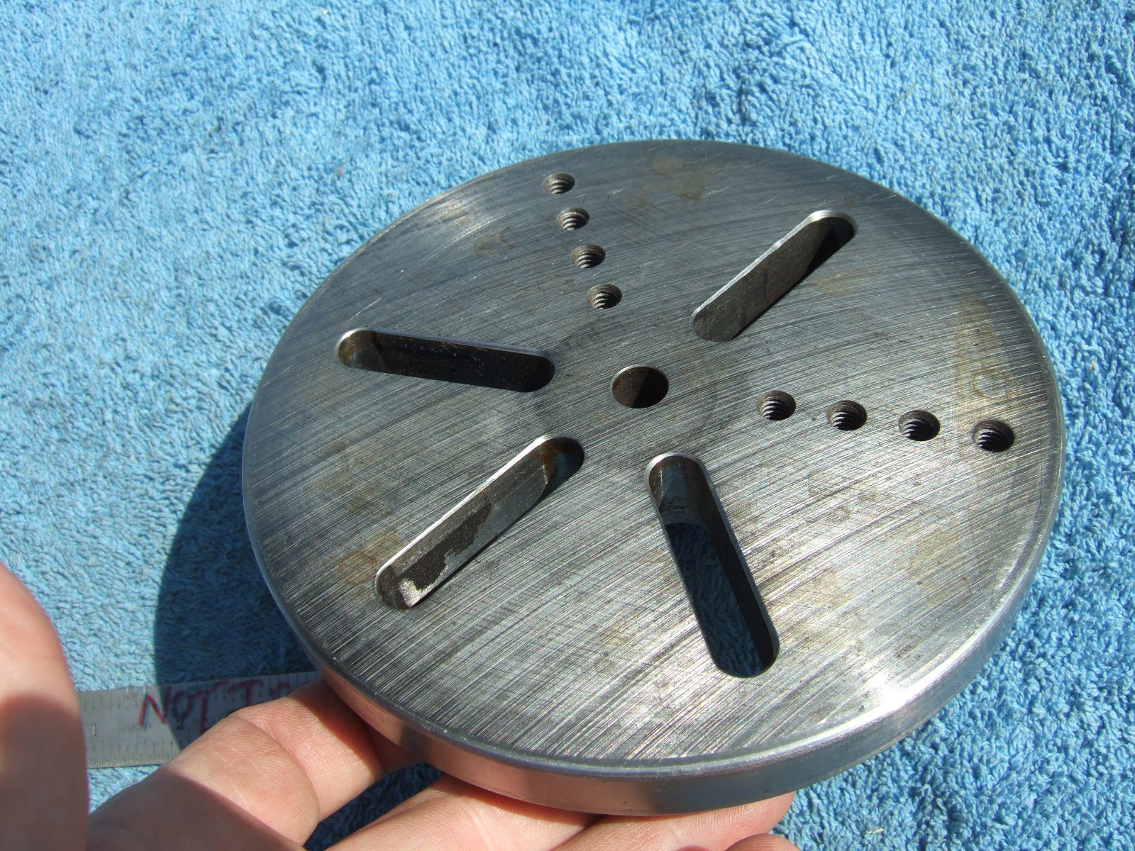 FIXTURE PLATE ROUND 6 inch TAPPED XLNT TOOLMAKER MACHINIST INSPECT GRIND MILL