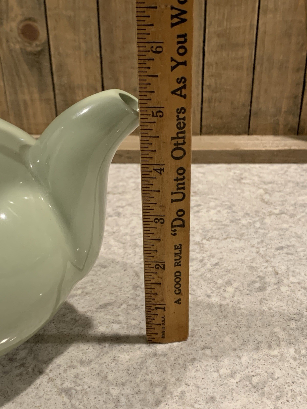 Beautiful Sage Green Ceramic Tea Pot Pitcher Marked #2 On Bottom