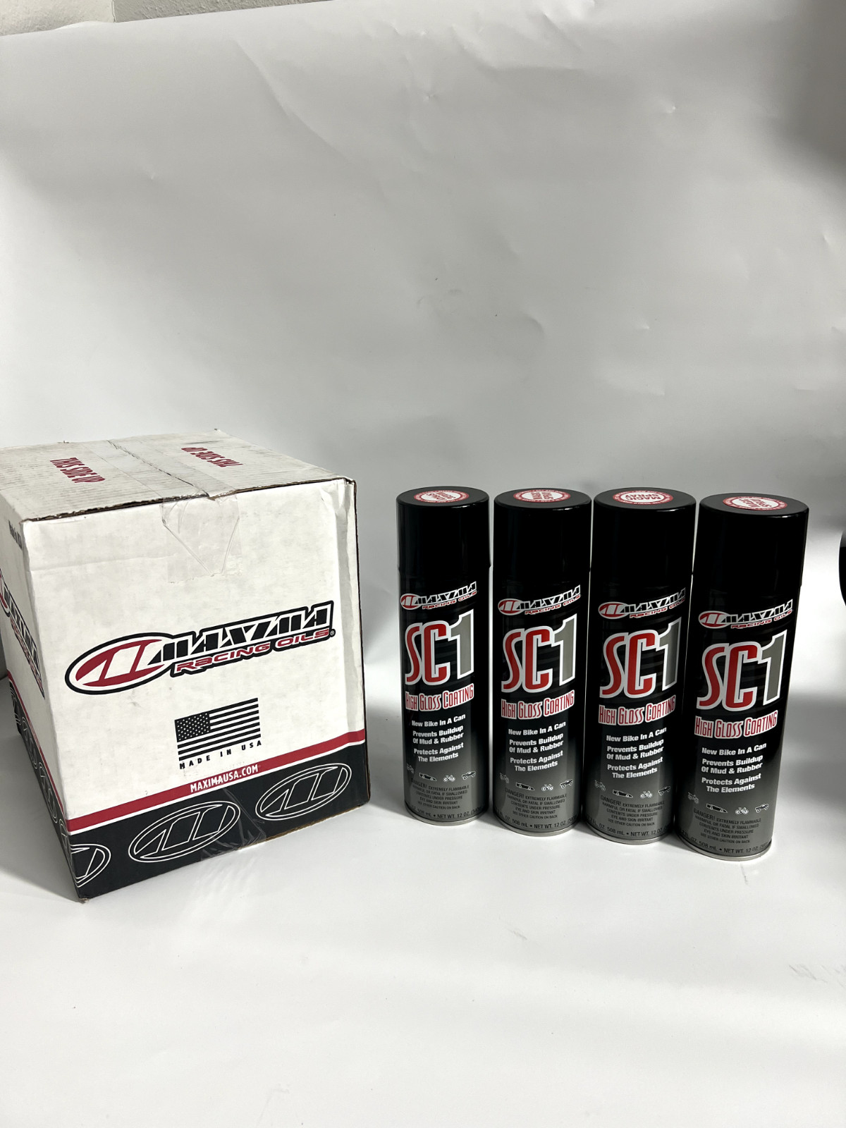 Maxima Racing Oils SC1 High Gloss Silicone Clear Coat 17.2oz. Spray (4 Cans)