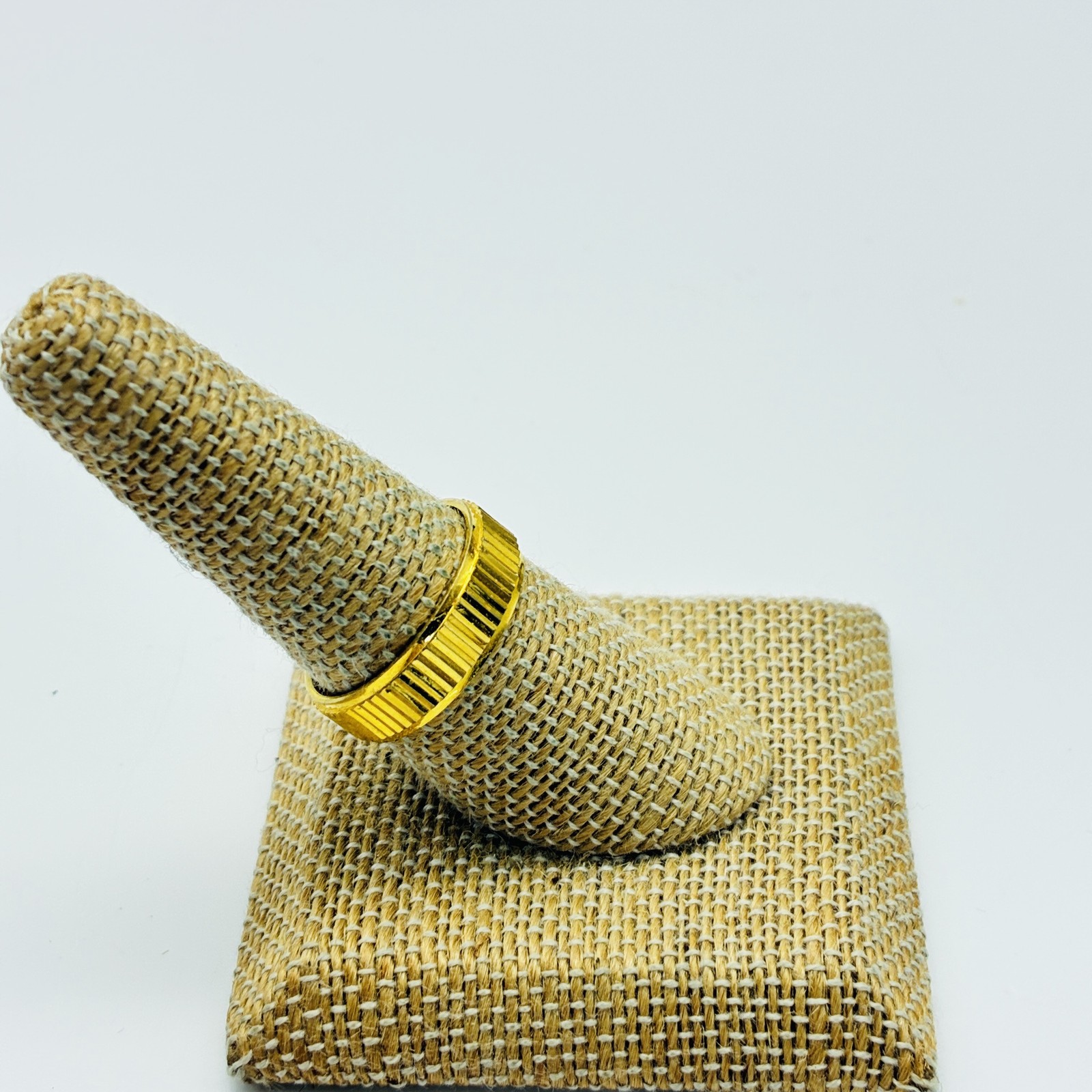 Gold Tone Band Mens and CZ Engagement Rings Lot of 2 Wedding Gift