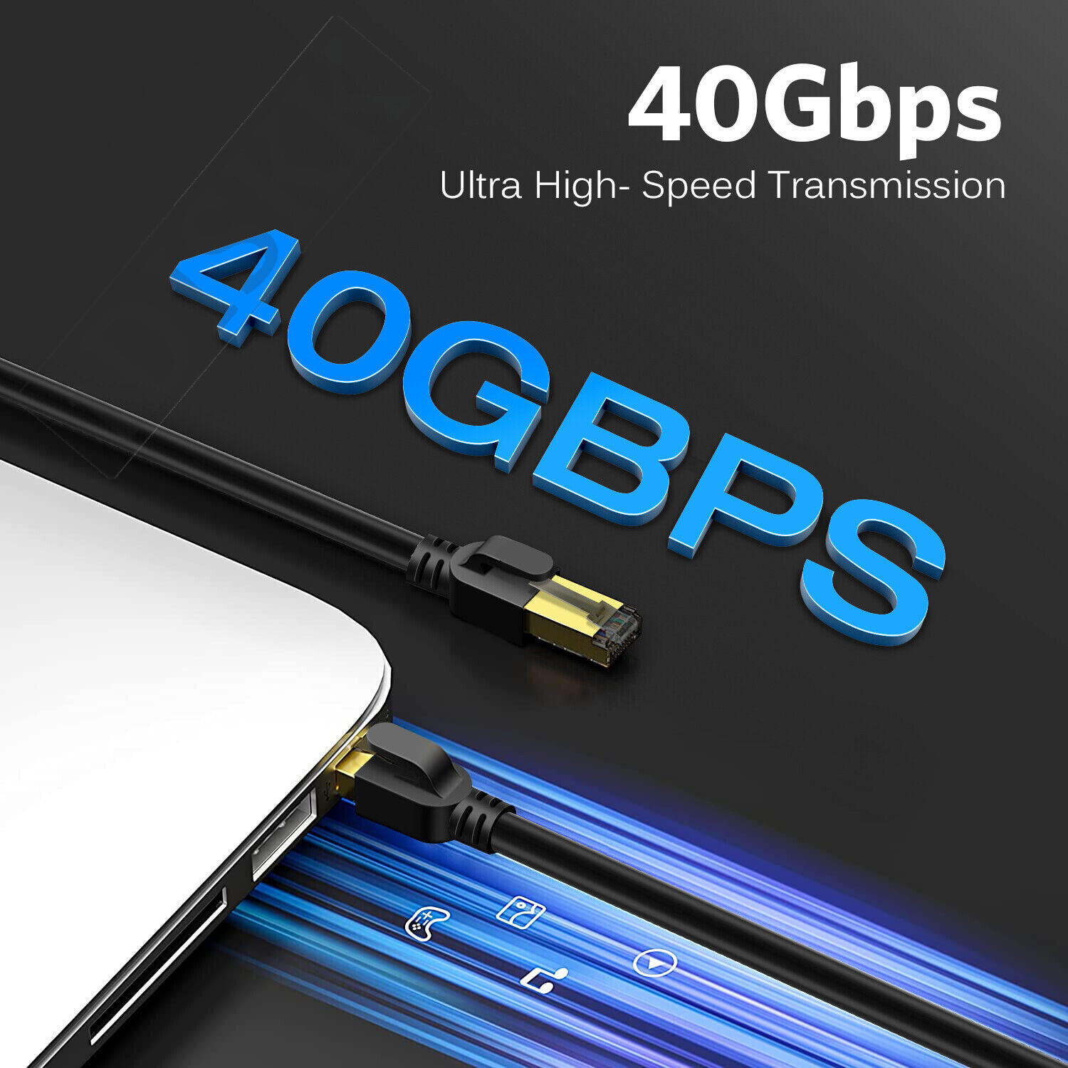 Cat 8 RJ45 Ethernet Cable Super Speed 40Gbps Patch LAN Network Gold Plated Lot