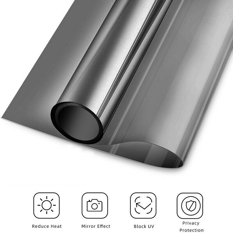 One Way Mirror Window Film Heat UV Reflective Privacy Tint Foil For Home Office