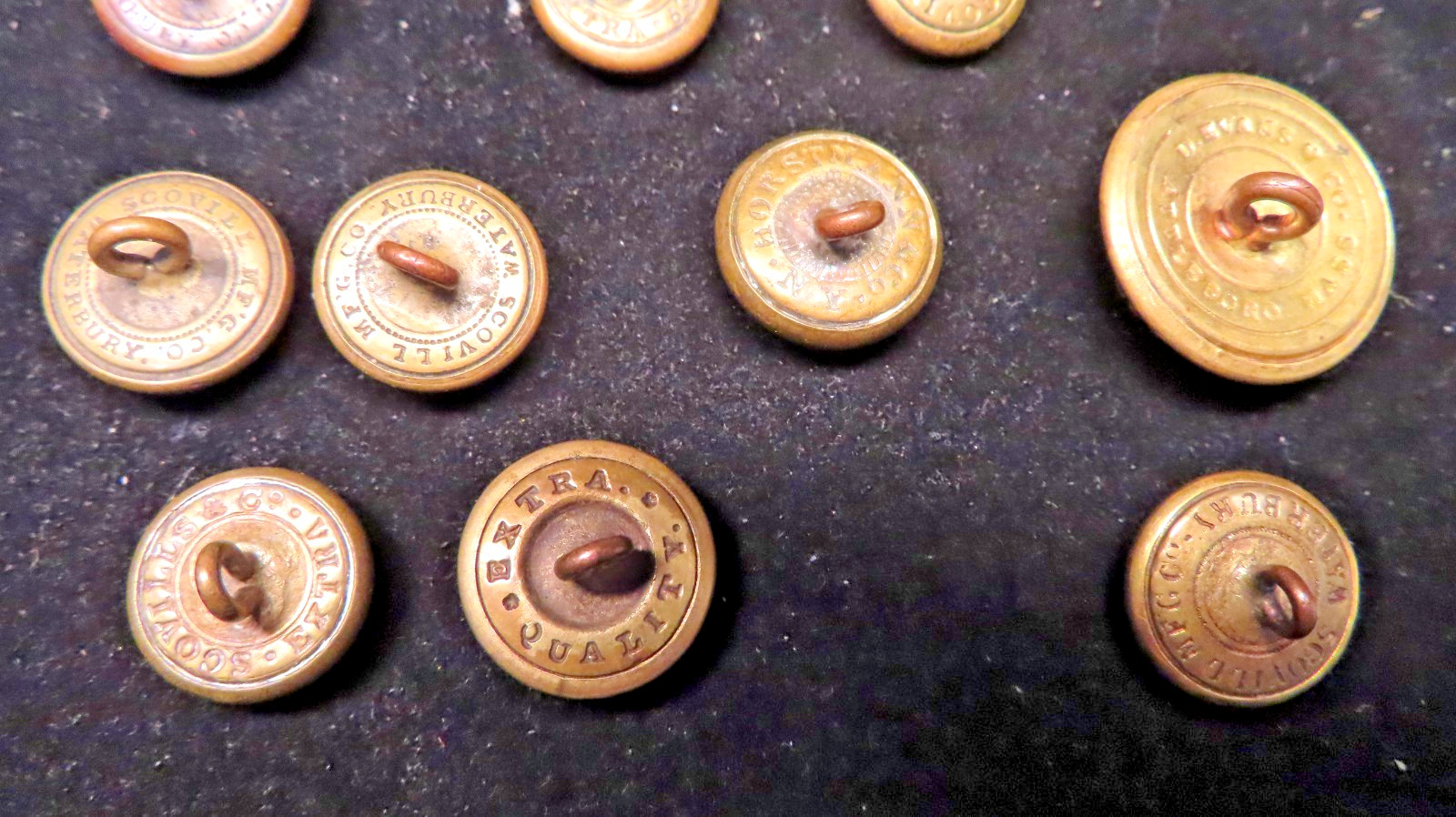 14 Civil War Uniform Buttons Coat & Cuff Sizes