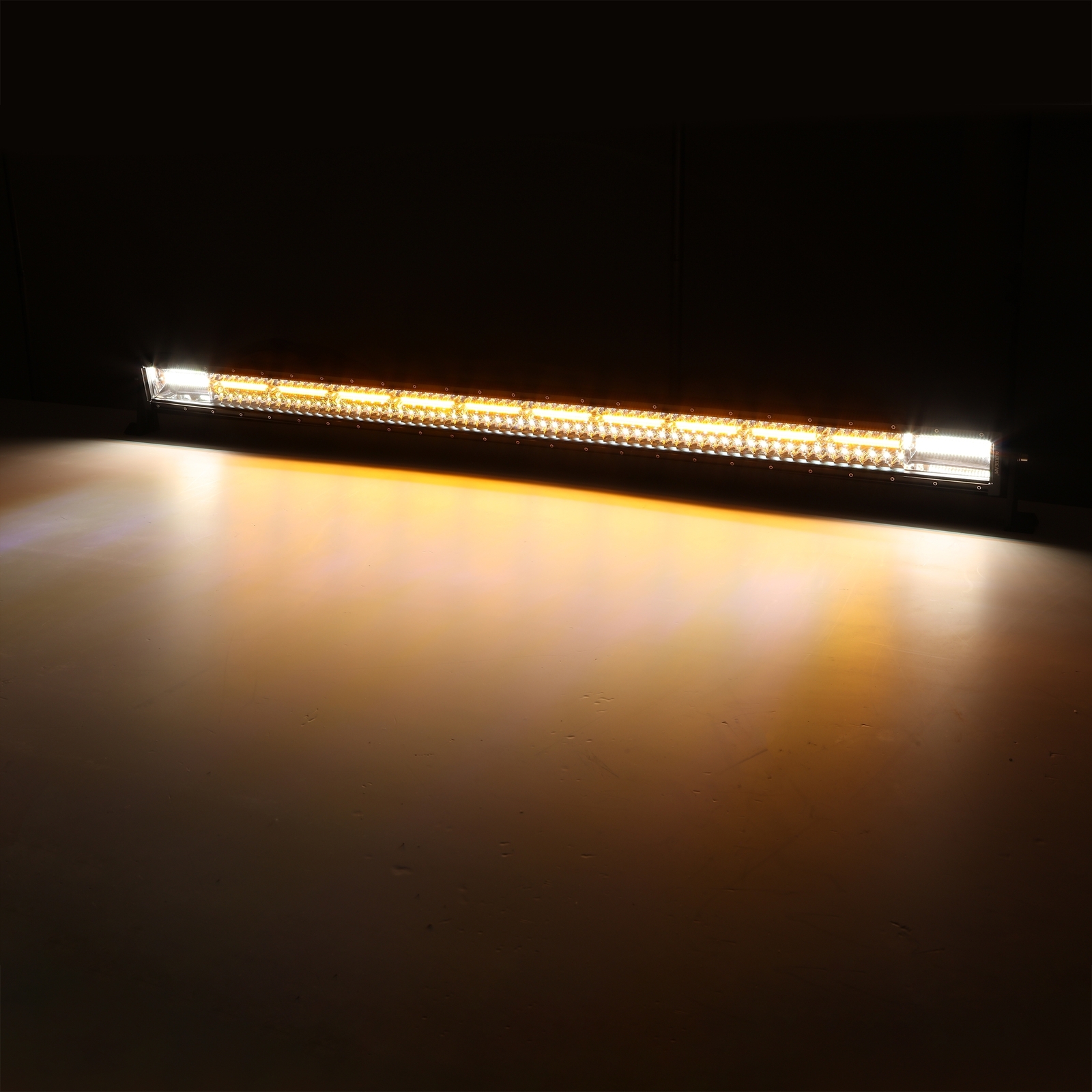 AUXBEAM 50"inch LED Light Bar 6 Modes Strobe Light Amber White for Jeep Wrangler