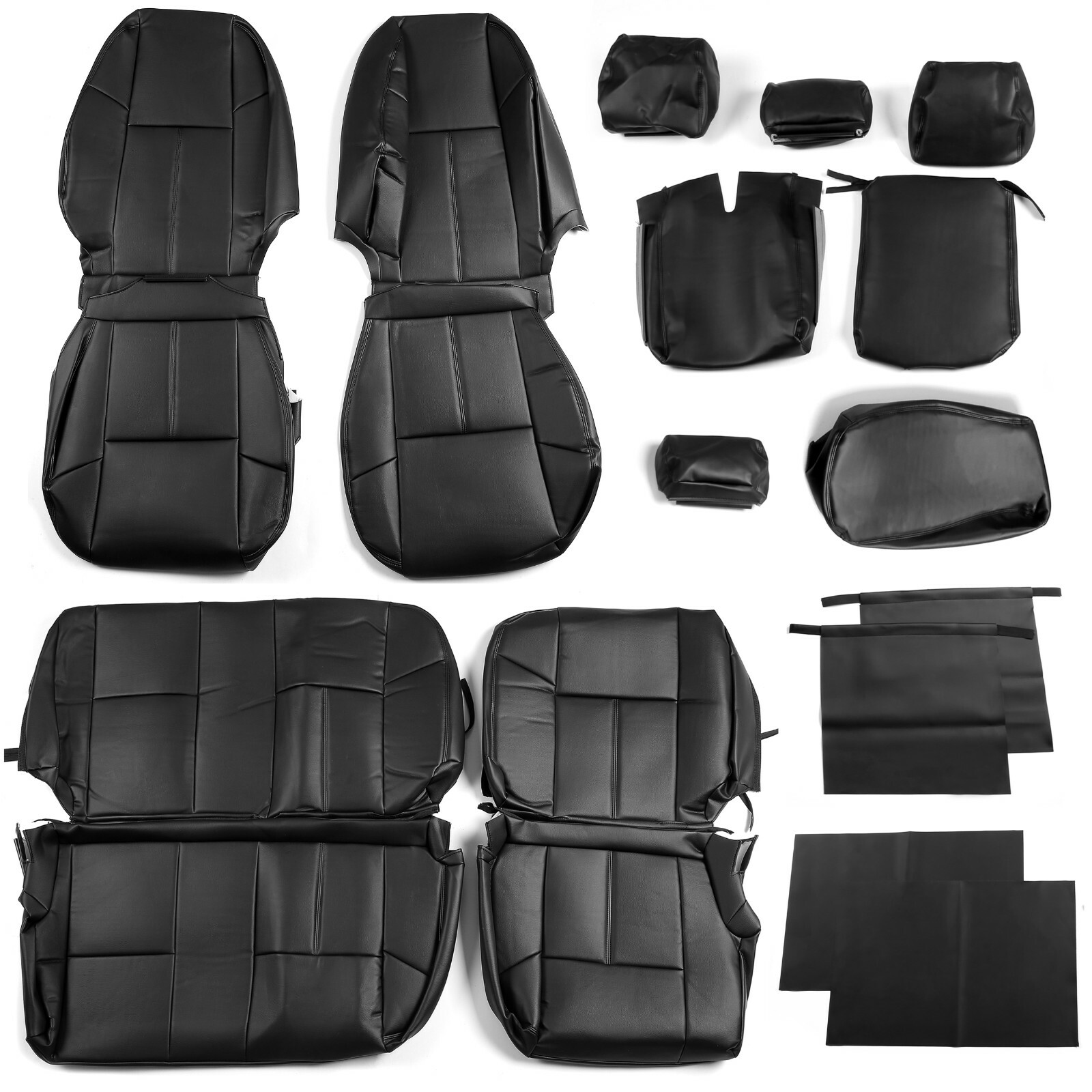 For Chevy Silverado 2007-2013 1500 2500 3500 Extended Cab Seat Covers Full Set