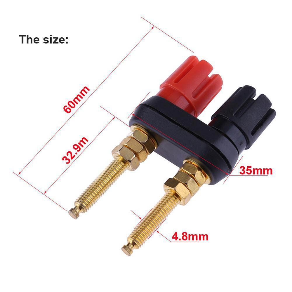 2Pcs Extended Speaker Banana Plug Binding Post Terminal Connector Banana Socket