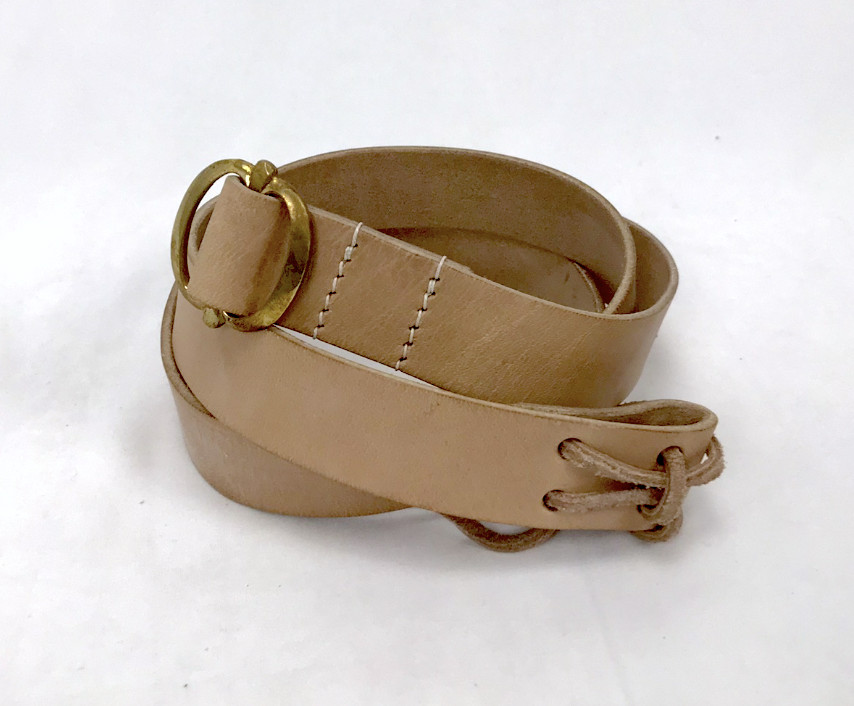 Natural Leather Musket Sling with Brass Buckle