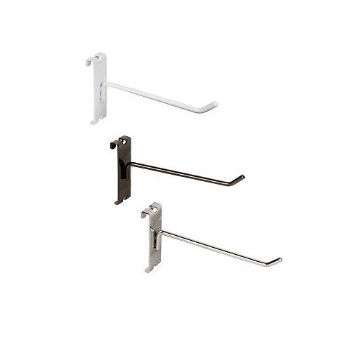 Gridwall Hooks: 1", 2", 4", 6", 8", 10", 12" - Black, White, Chrome - FREE SHIP!