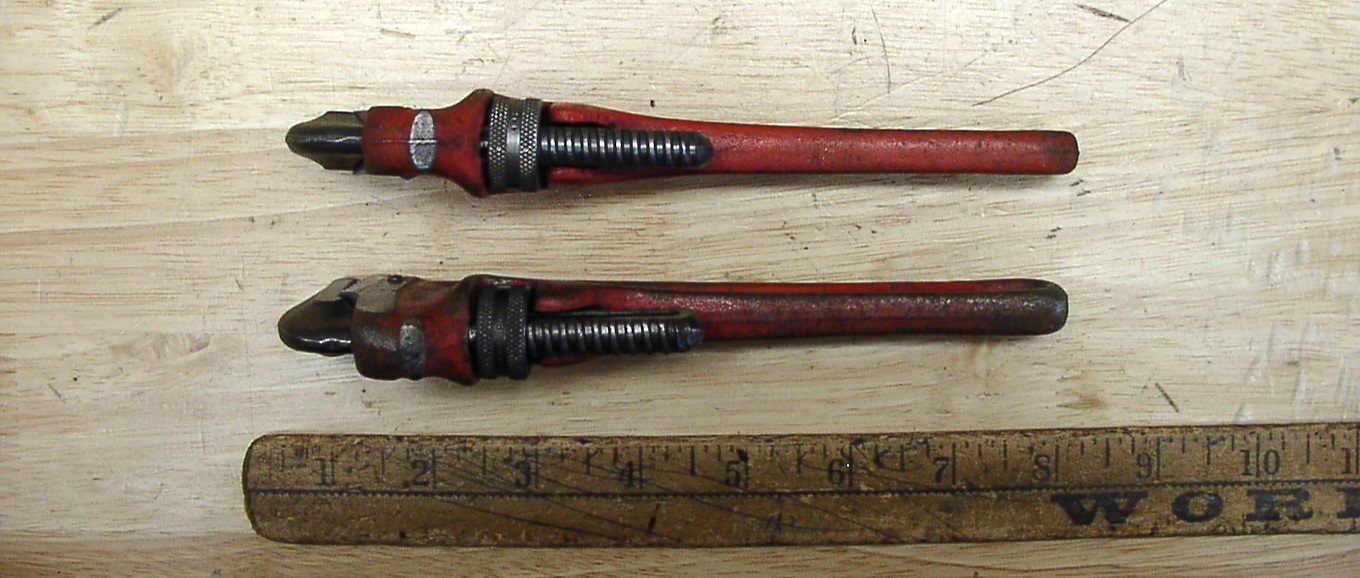 2 Vintaga USA Ridgid 8" Heavy Duty Pipe Wrenches,XLINT Jaws,W/Smooth Operation