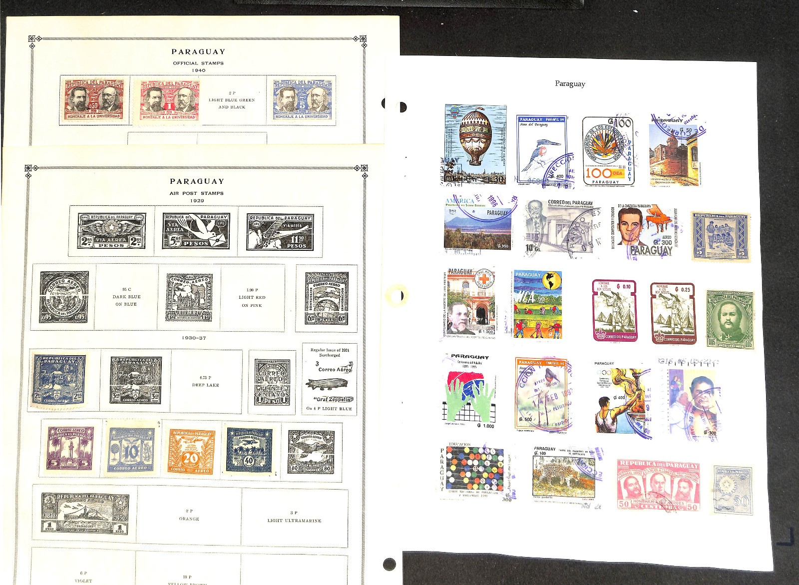 Paraguay Stamp Collection on 35 Scott International Pages, 1879-1959 (BF)
