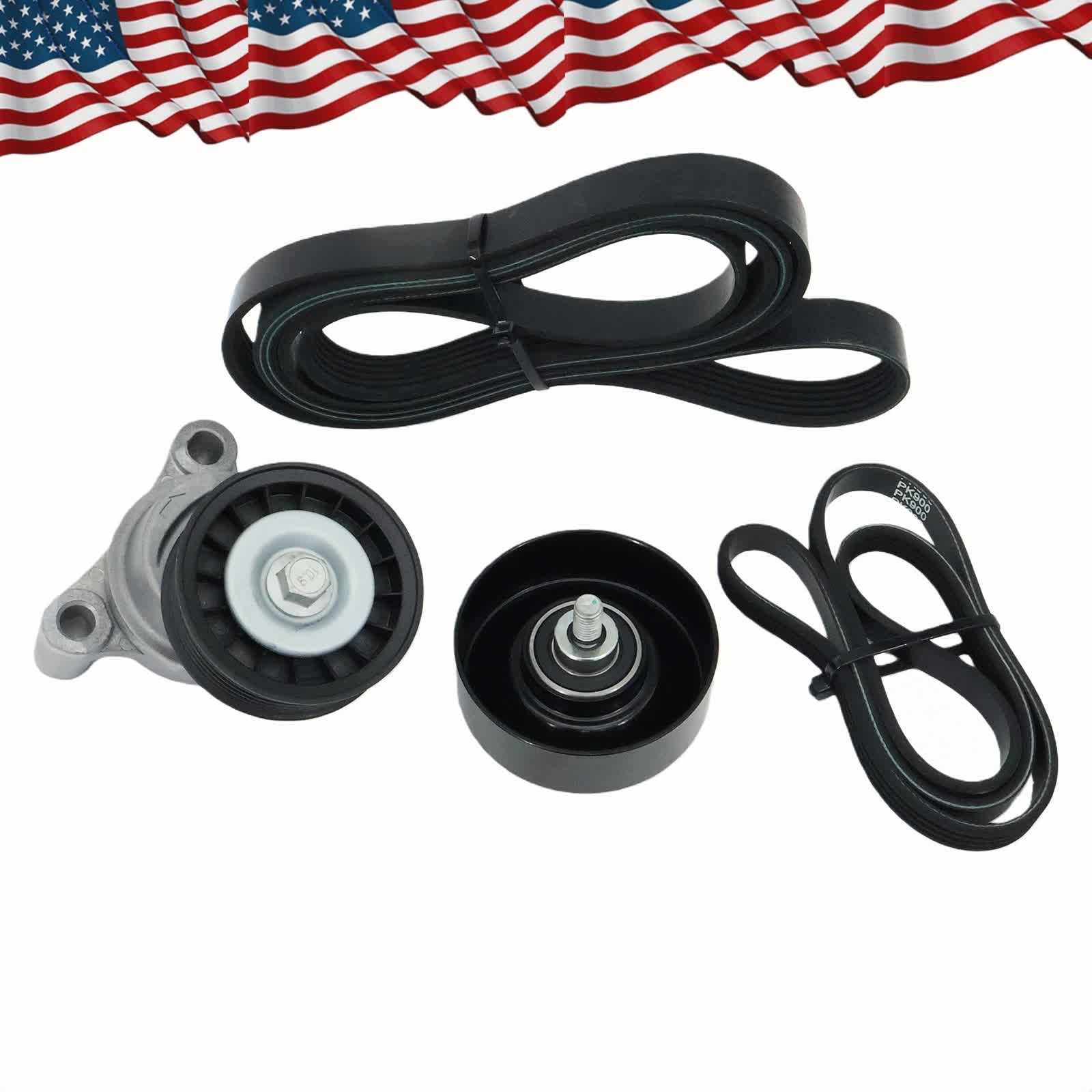 4x Serpentine Belt Drive Component Kit Fit 09-16 Chevy Silverado GMC Yukon XL V8