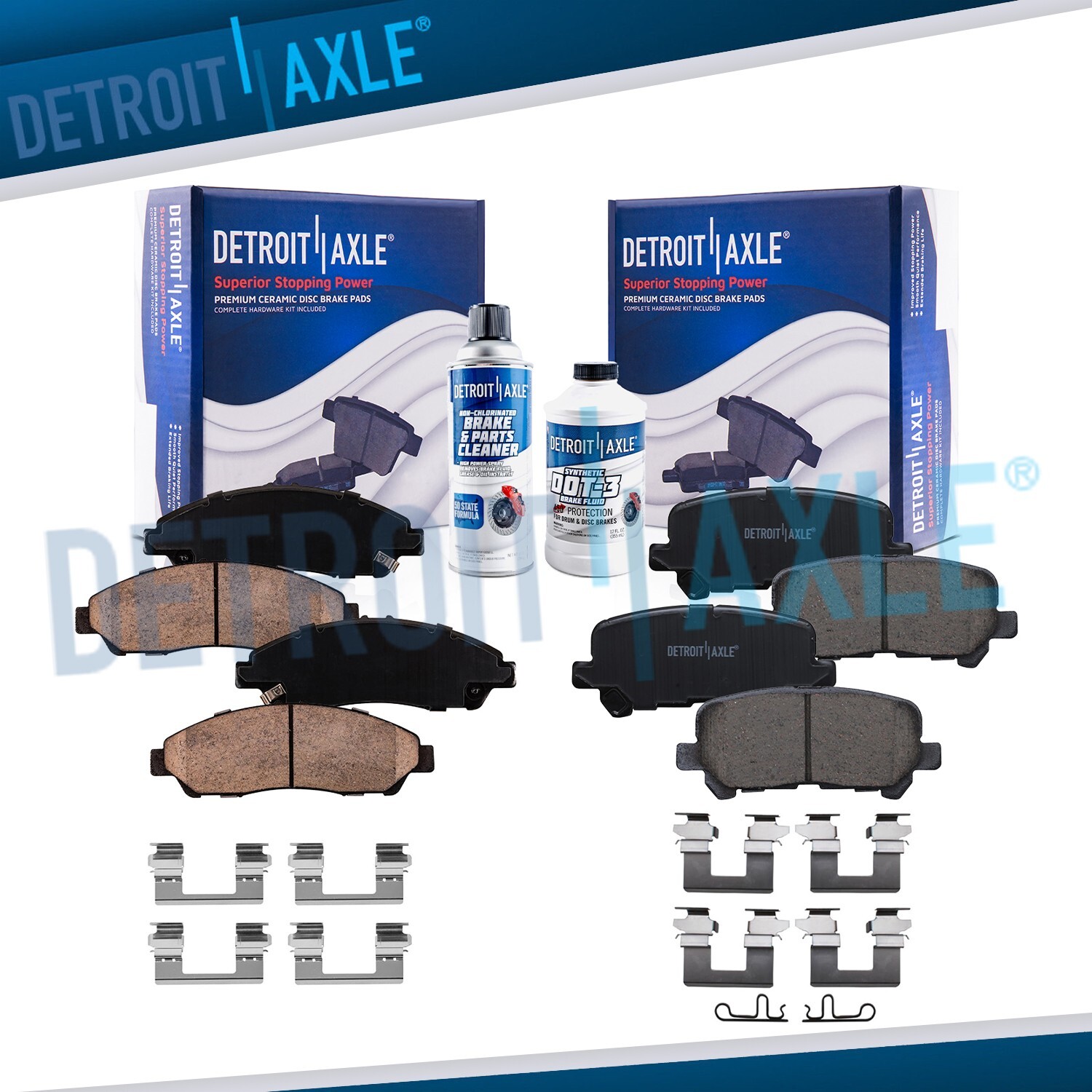 Front and Rear Ceramic Brake Pads w/ Hardware for Honda Pilot Acura MDX ZDX