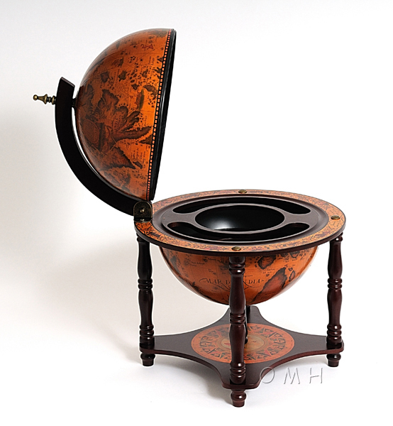Nautical Hide A Bar Table Top Old World Style Globe Hidden Pub Wooden 13" New