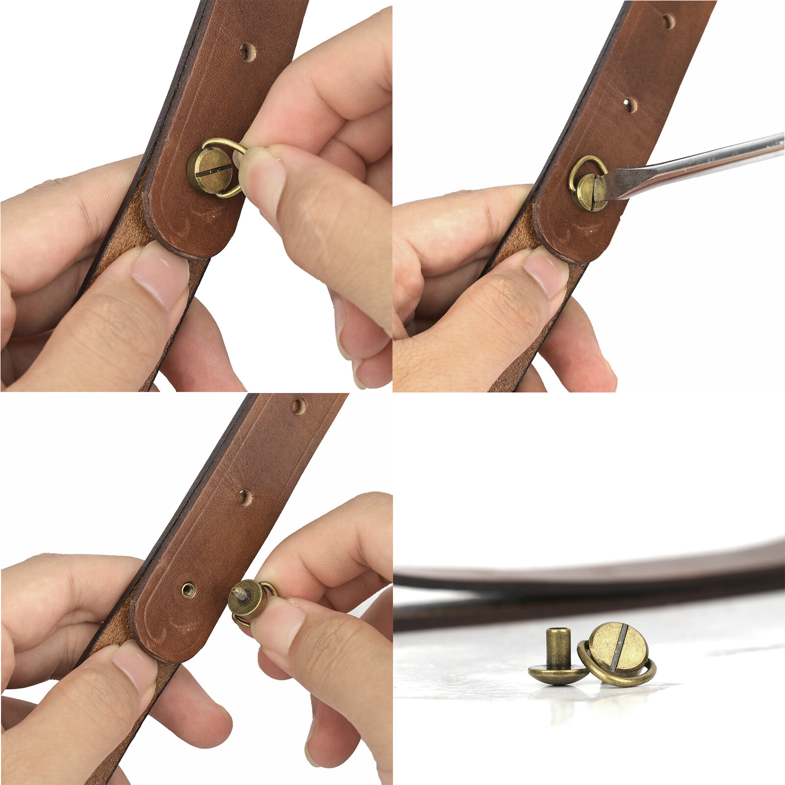 TOURBON 2 Points Genuine Leather Gun Sling Rifle Ammo Carry Strap Rest Hole