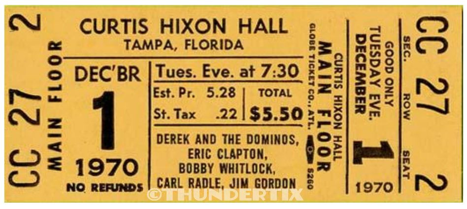 5 1968 -73 UNUSED FULL TICKETS Hendrix, Doors, Led Zeppelin, Pink Floyd reprint