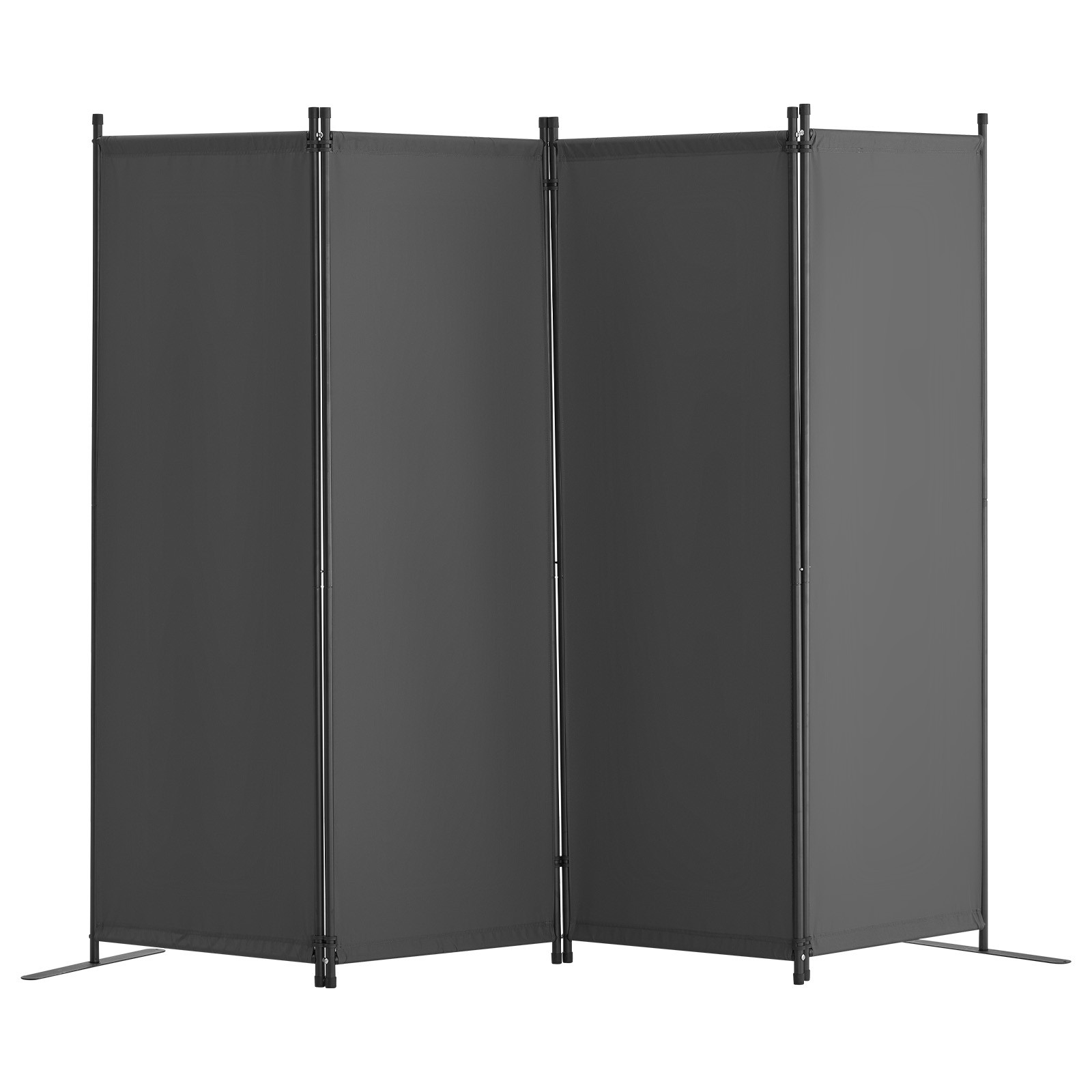 Uimoso Room Divider 4-Panel Folding Privacy Screen Fabric Partition Office Gray