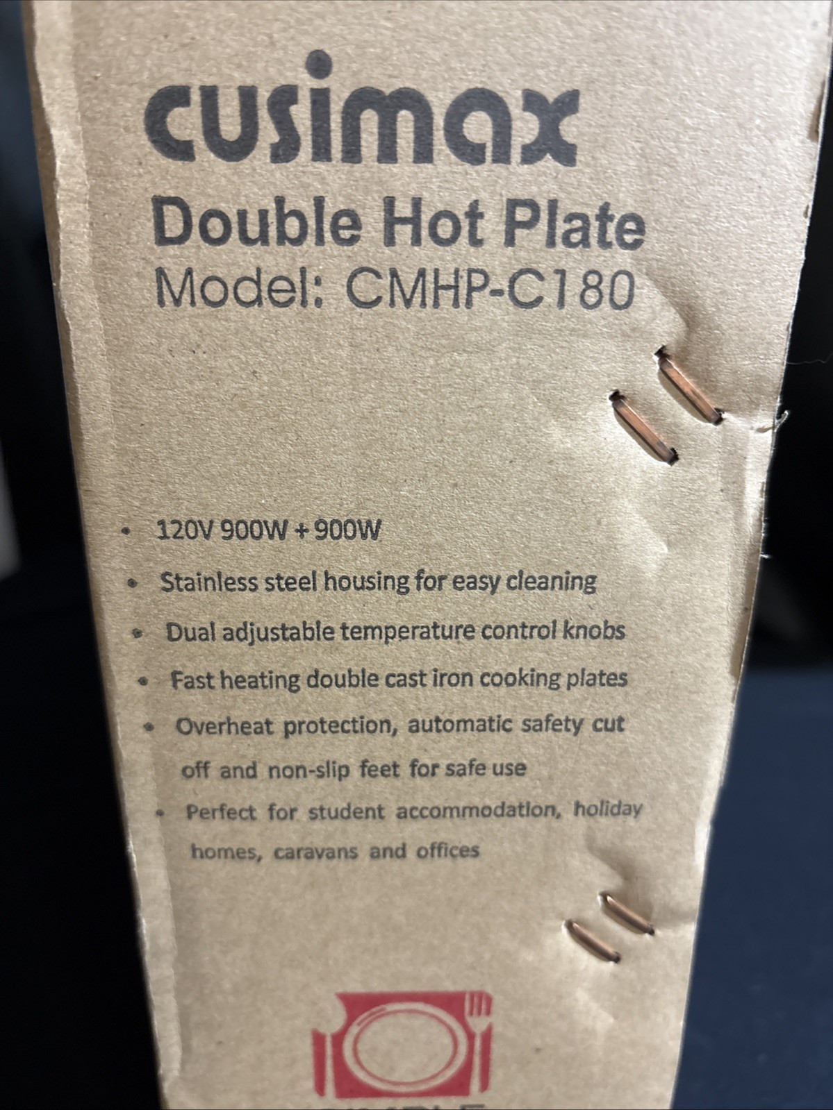 Cusimax 1800W Ceramic Electric Hot Plate Dual Control CMHP-C180