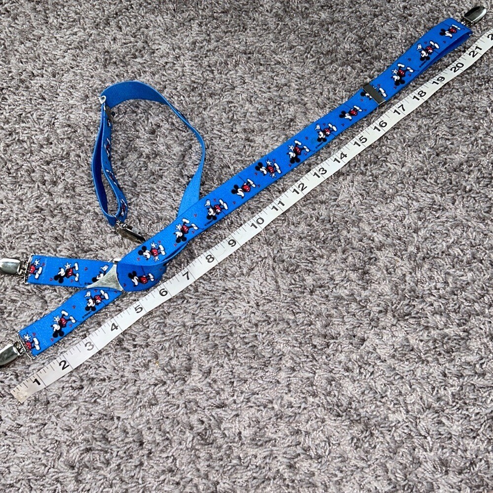 Disney Mickey Mouse suspenders little boy blue stretch