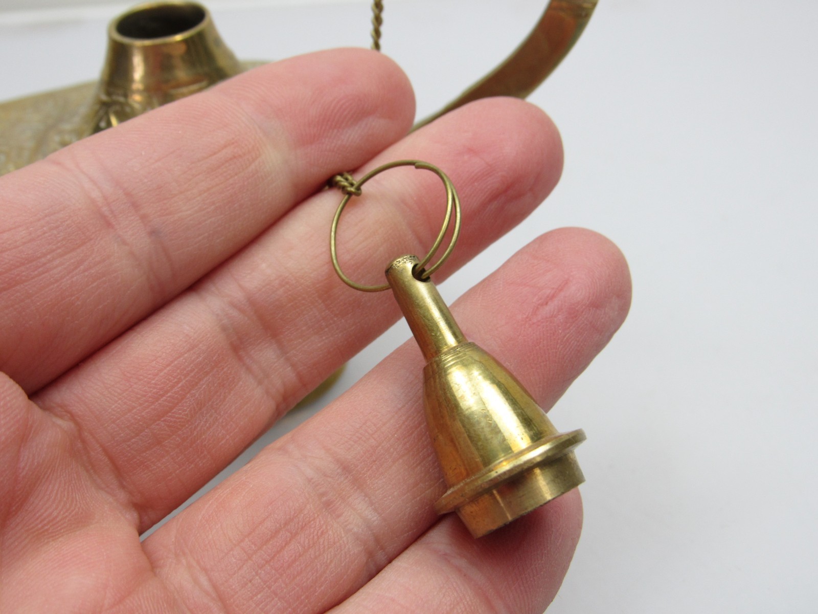 Vintage Brass Aladdin Genie Oil Lamp Incense Burner