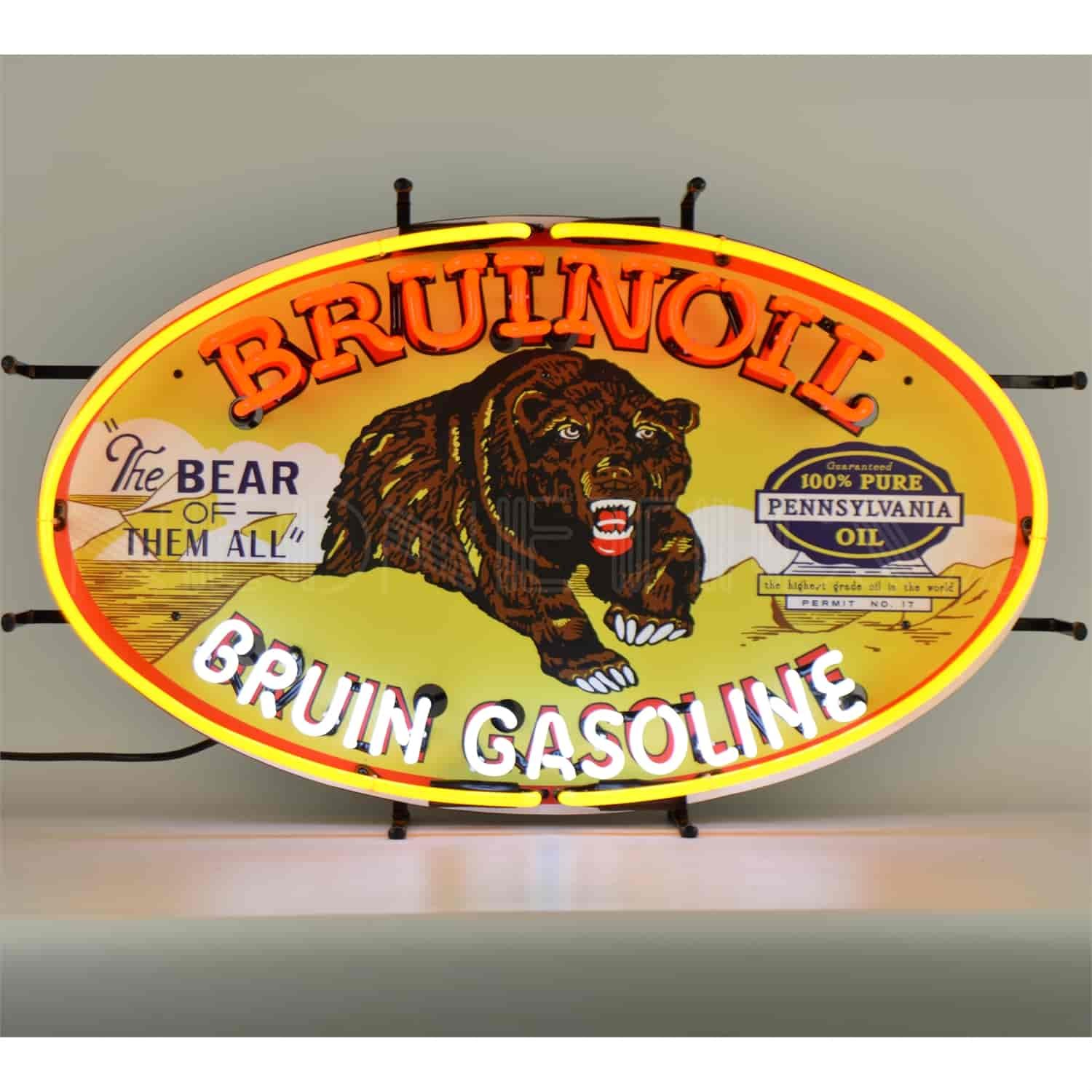 Neonetics 5GSBRN Bruinoil Bruin Gasoline Neon Sign 30 Width x 18 Height x 4 Dept