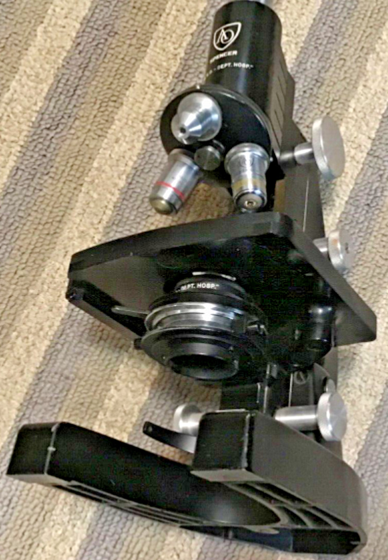 Old AO Spenser Microscope~Queens Hospital Center New York,NY~Rare Science Device