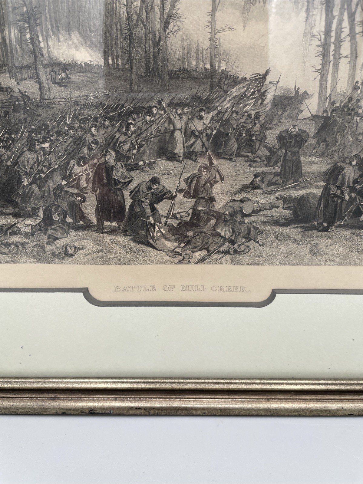 BATTLE OF MILL CREEK, Civil War Battle/Tennessee 1862 Print Lithograph 12”x11”