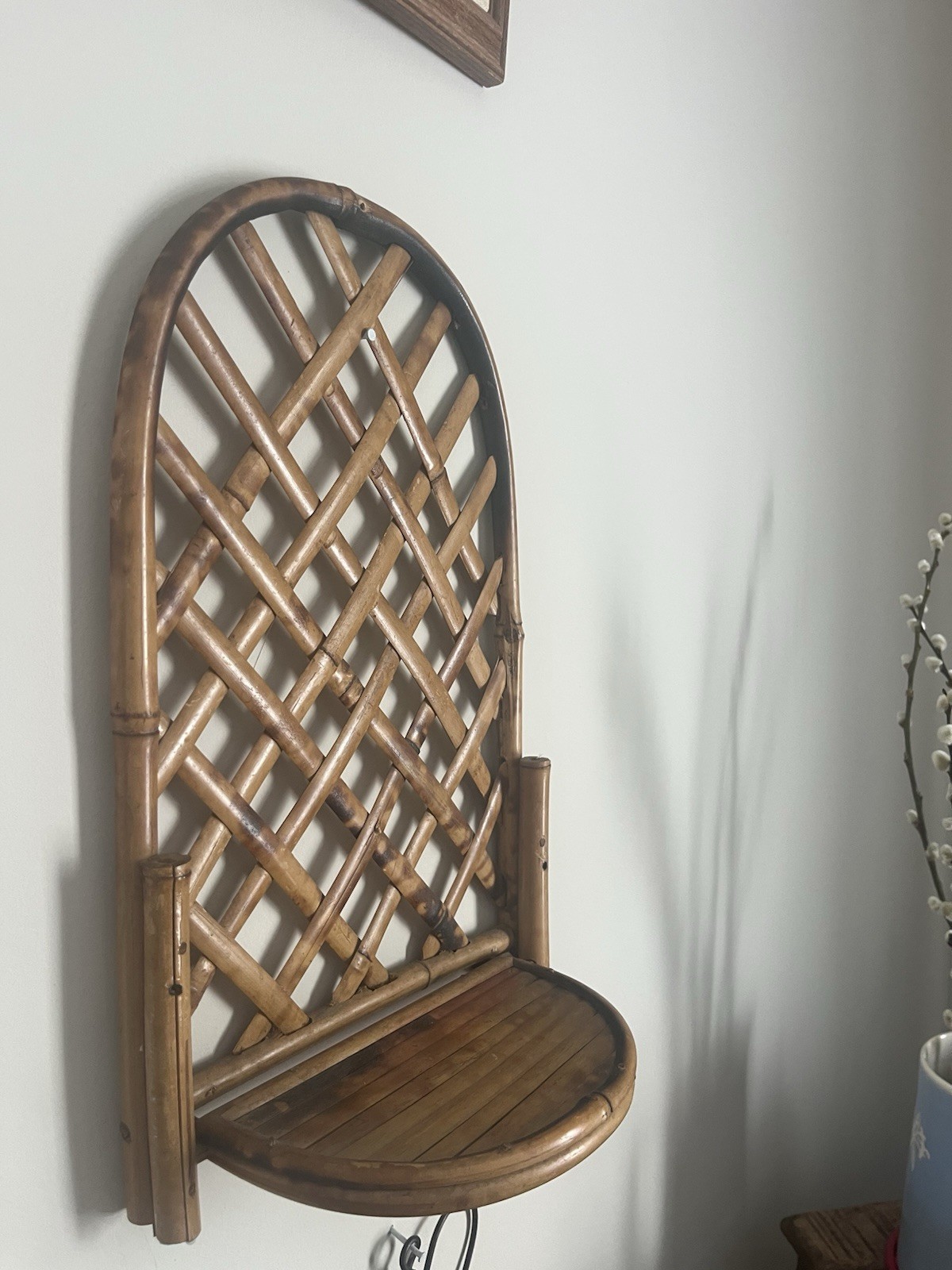 Antique Natural Bamboo And Rattan Shelf