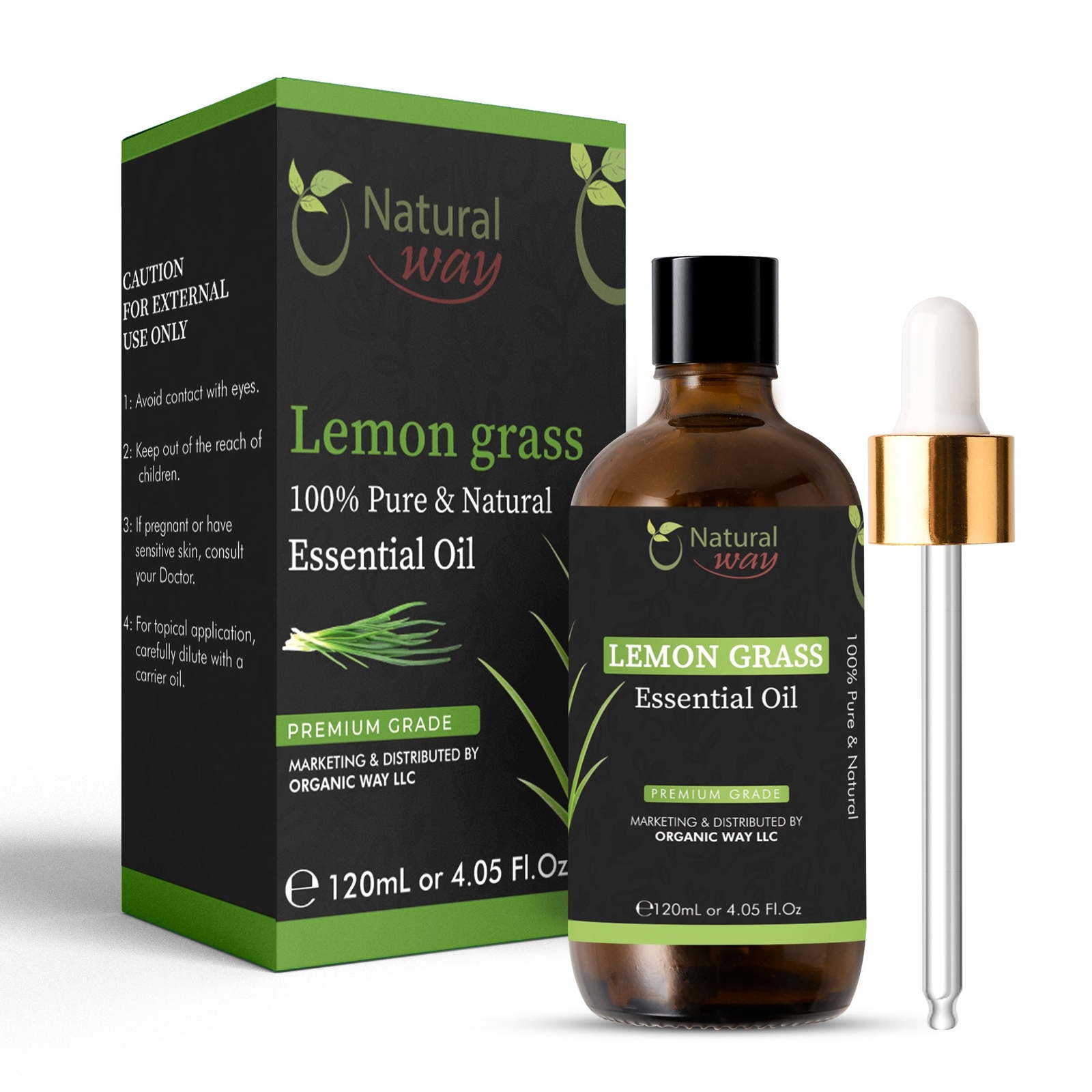 Natural Way Lemongrass Essential Oil 4 Fl Oz (120 ml)