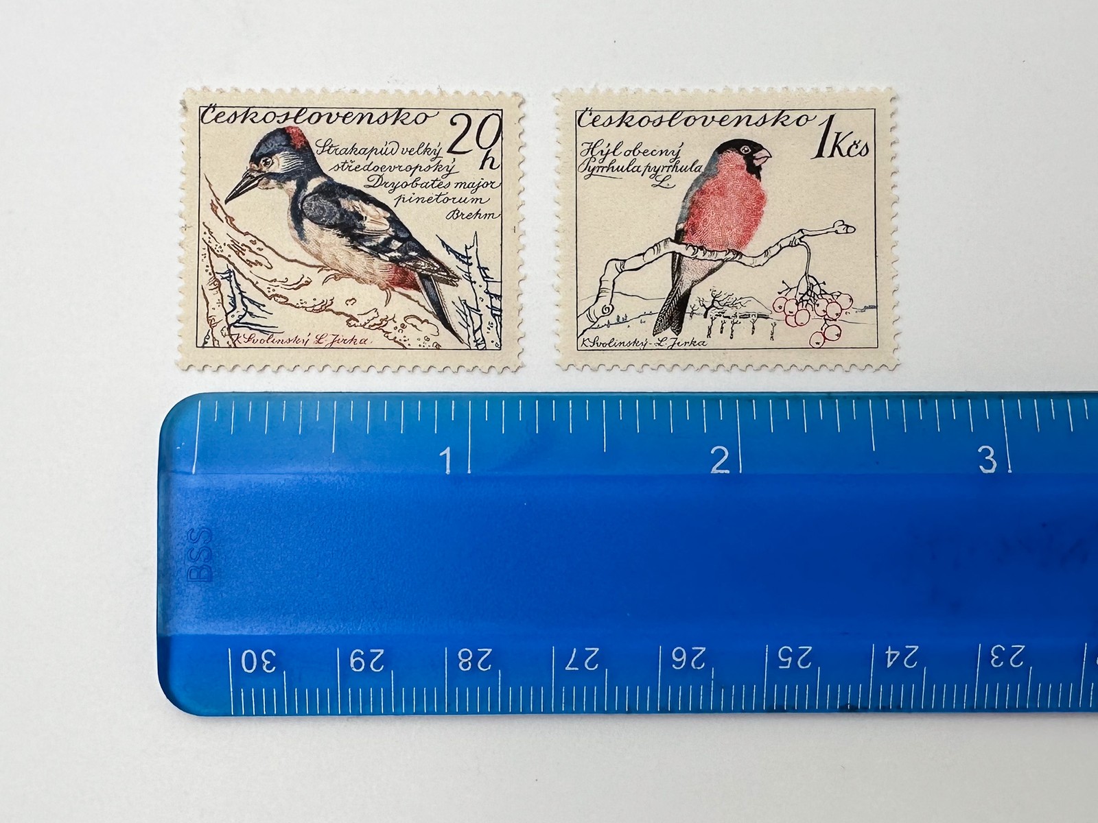 Postage Stamps Flora Fauna Czechoslovakia Vintage Set 19 pcs Birds Fishes Flower