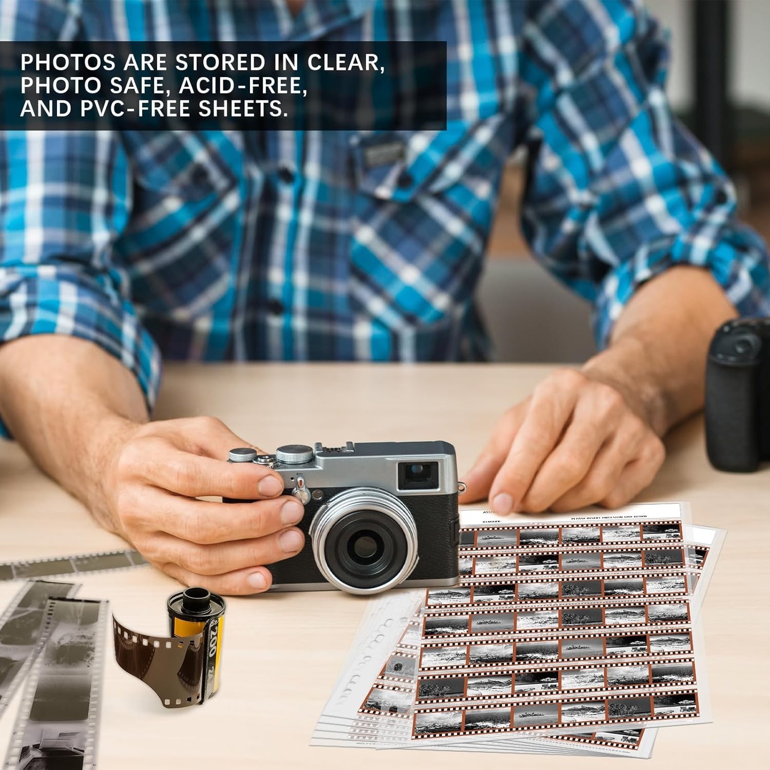 100 Pcs 35mm Film Negative Sleeves Film Binder Storage for 135 35mm Size Negativ