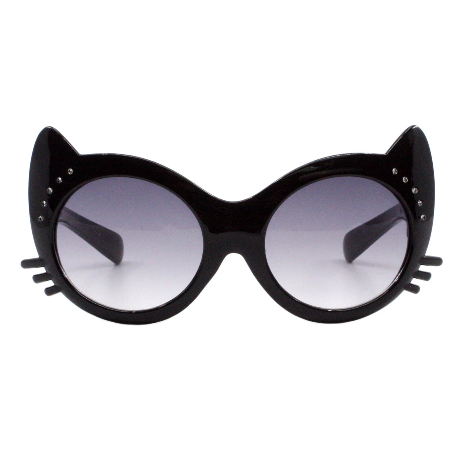 Toddlers & Little Girls Sunglasses Oversized Round Kitty Cat Rhinestones UV 400
